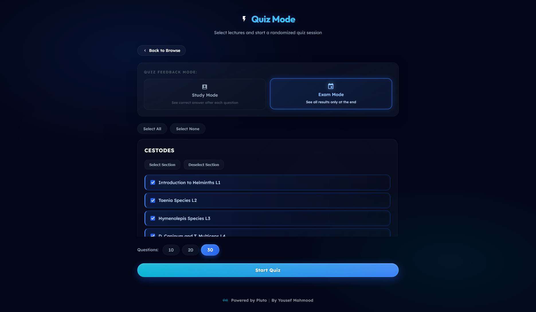 Interactive Quiz Interface